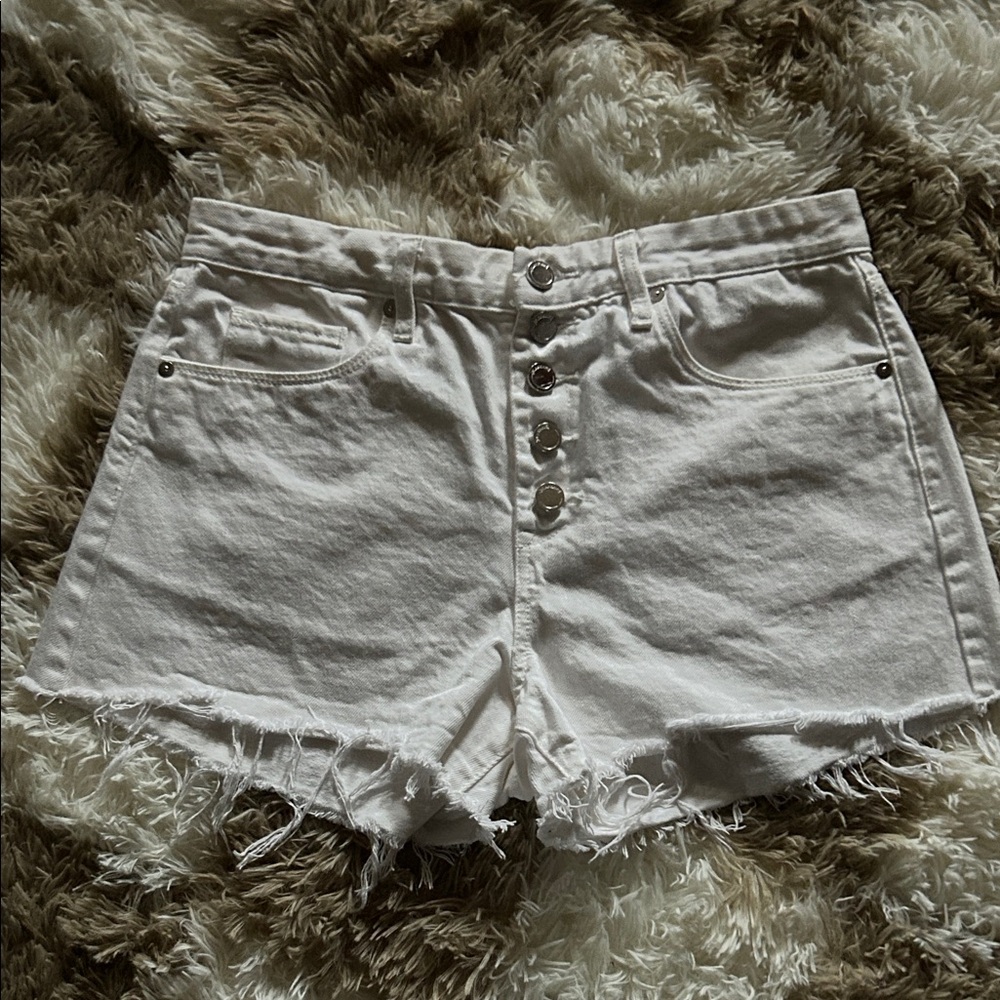 White Denim Women Shorts